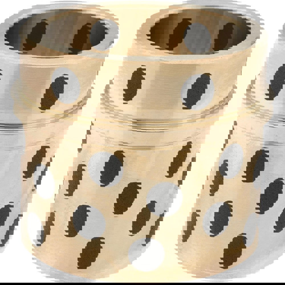 Die & Mold Straight Bushings; Material: Solid Bronze; Inside Diameter: 2.001 in; Inside Diameter (Decimal Inch): 2.001 in; Body Diameter: 2.5005 in; Attachment Method: Press-Fit; Lubrication Type: Self-Lubricating; Bushing Type: Guided Ejector